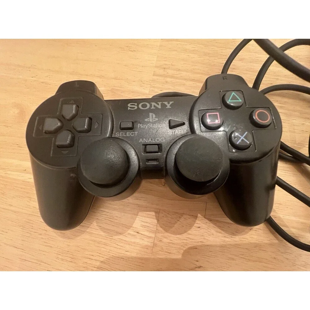 Sony PS2 BLACK Wired Controller OEM DualShock PlayStation 2 AUTHENTIC